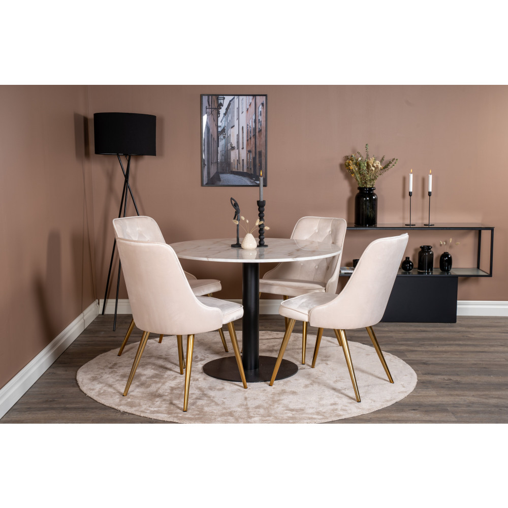 Produktbild för Estelle Matbord med Velvet Deluxe Stolarna