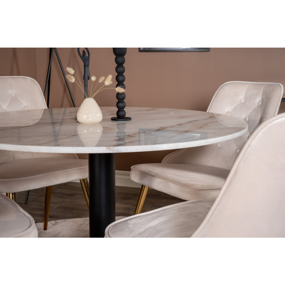 Produktbild för Estelle Matbord med Velvet Deluxe Stolarna