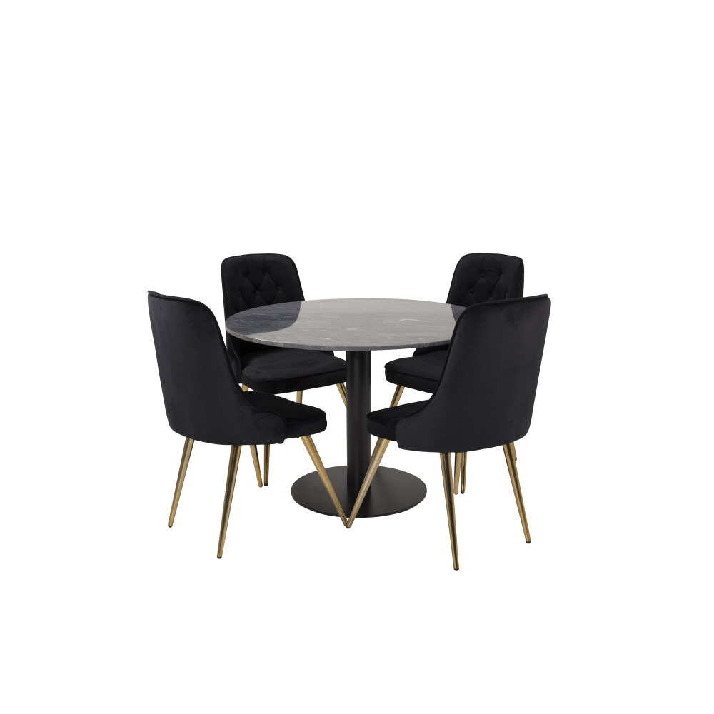 Produktbild för Estelle Matbord med Velvet Deluxe Stolarna