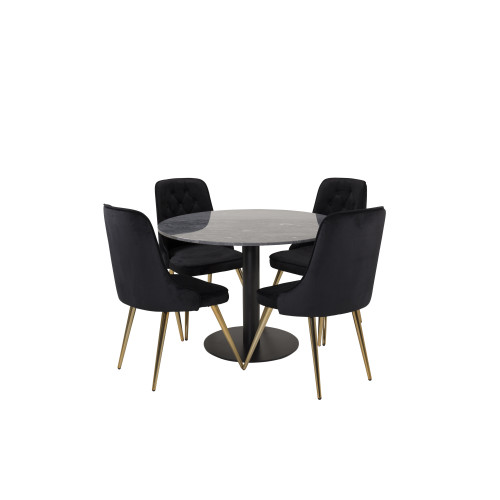 Venture Home Estelle Matbord med Velvet Deluxe Stolarna
