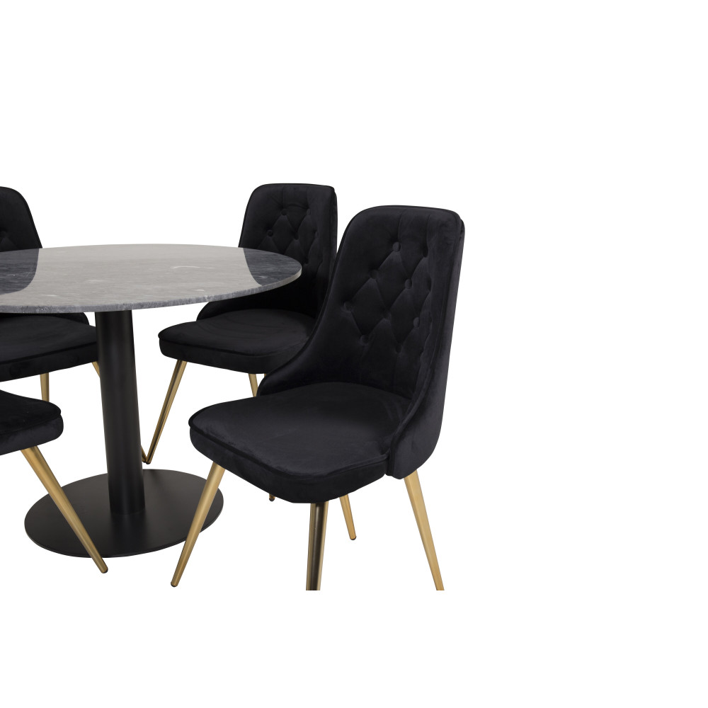Produktbild för Estelle Matbord med Velvet Deluxe Stolarna