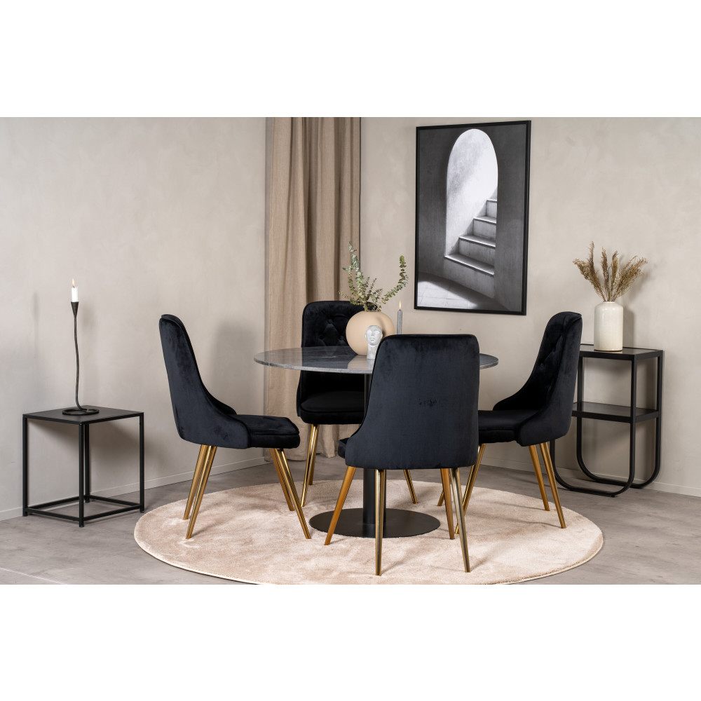 Produktbild för Estelle Matbord med Velvet Deluxe Stolarna