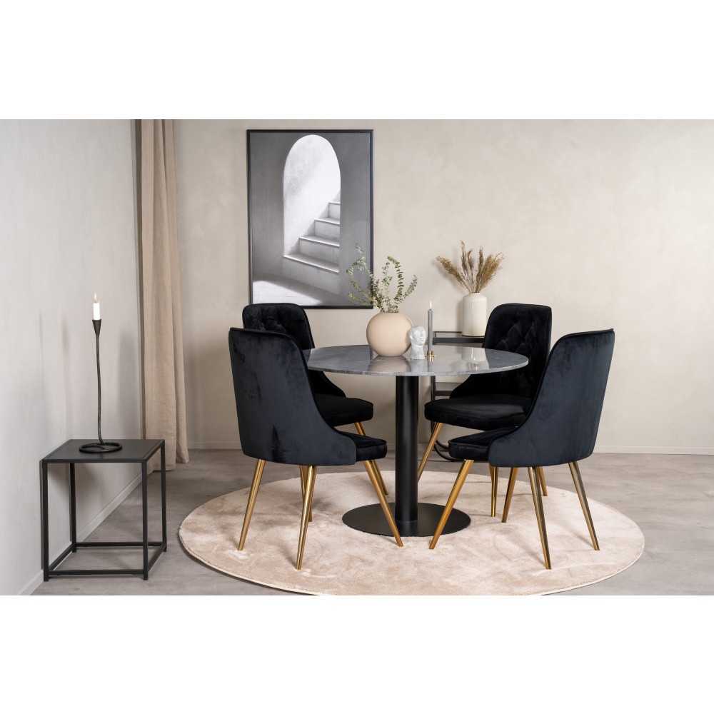 Produktbild för Estelle Matbord med Velvet Deluxe Stolarna