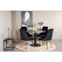 Produktbild för Estelle Matbord med Velvet Deluxe Stolarna