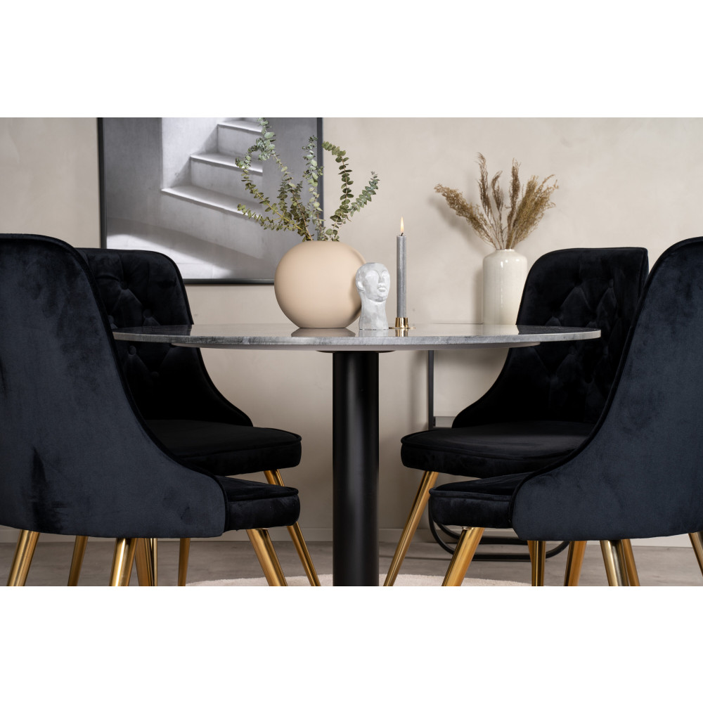 Produktbild för Estelle Matbord med Velvet Deluxe Stolarna