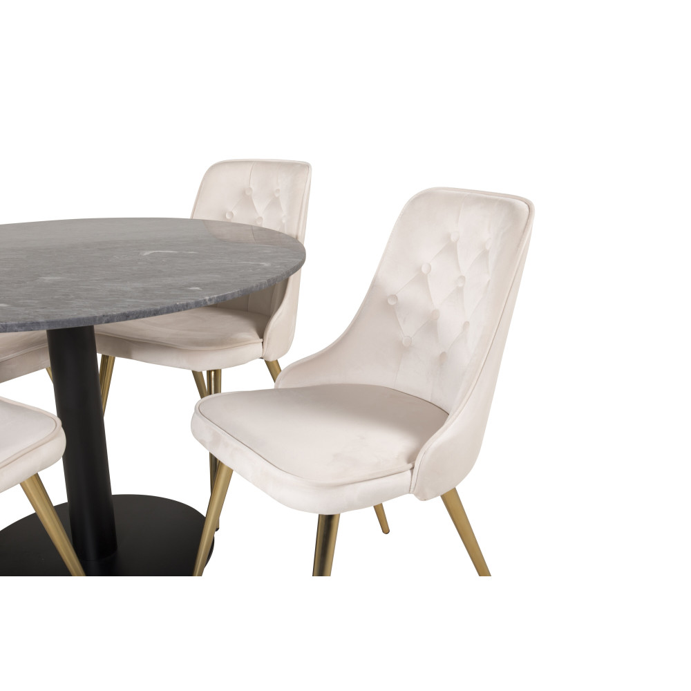 Produktbild för Estelle Matbord med Velvet Deluxe Stolarna