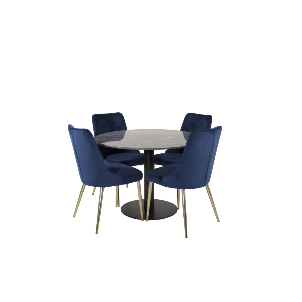 Produktbild för Estelle Matbord med Velvet Deluxe Stolarna