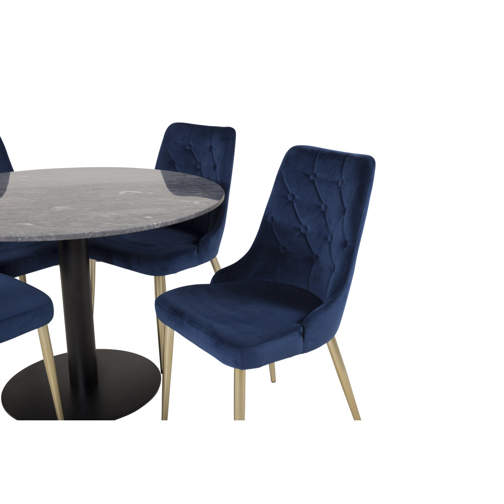 Produktbild för Estelle Matbord med Velvet Deluxe Stolarna