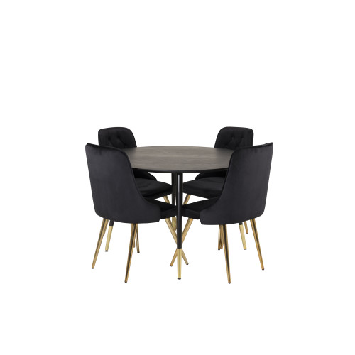 Venture Home Dipp Matbord med Velvet Deluxe Stolarna