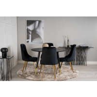 Produktbild för Dipp Matbord med Velvet Deluxe Stolarna