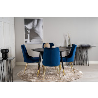 Produktbild för Dipp Matbord med Velvet Deluxe Stolarna