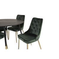 Produktbild för Dipp Matbord med Velvet Deluxe Stolarna