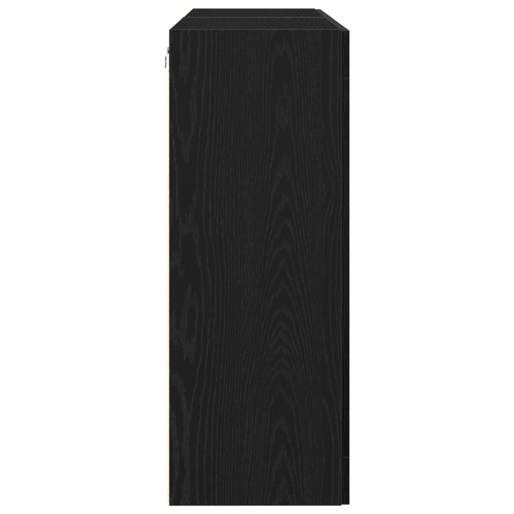 Produktbild för Väggskåp 2 pcs Svart Ek 69,5 x 34 x 90 cm Konstruerat trä