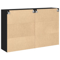 Produktbild för Väggskåp 2 pcs Svart Ek 69,5 x 34 x 90 cm Konstruerat trä