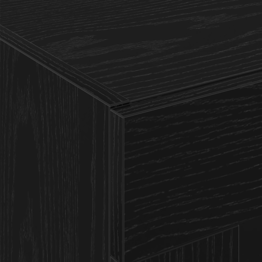 Produktbild för Väggskåp 2 pcs Svart Ek 69,5 x 34 x 90 cm Konstruerat trä
