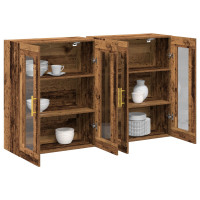 Produktbild för Väggskåp 2 pcs Gammalt trä 69,5 x 34 x 90 cm Konstruerat trä
