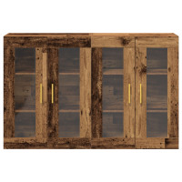 Produktbild för Väggskåp 2 pcs Gammalt trä 69,5 x 34 x 90 cm Konstruerat trä