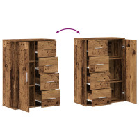 Produktbild för Sideboard 2 pcs Gammalt trä 60 x 31 x 84 cm Konstruerat trä
