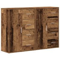 Produktbild för Sideboard 2 pcs Gammalt trä 60 x 31 x 84 cm Konstruerat trä