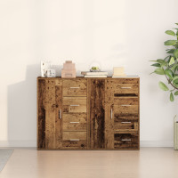 Produktbild för Sideboard 2 pcs Gammalt trä 60 x 31 x 84 cm Konstruerat trä