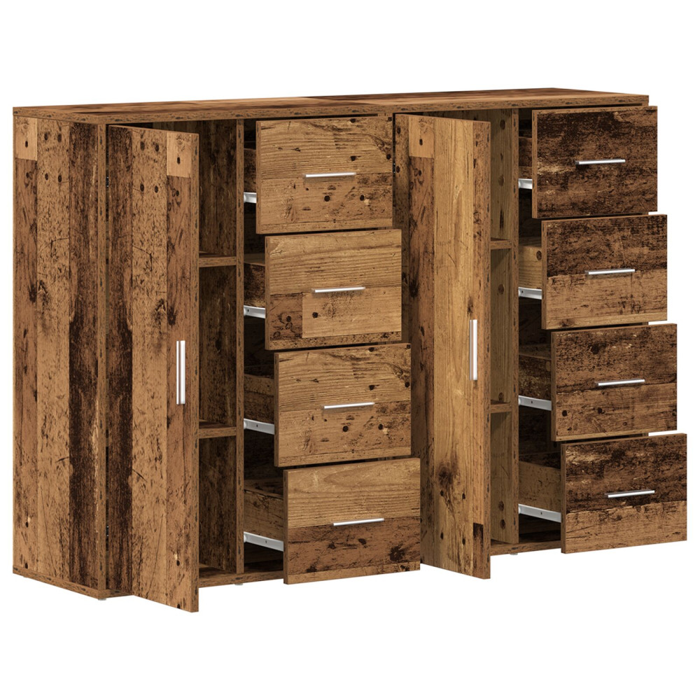 Produktbild för Sideboard 2 pcs Gammalt trä 60 x 31 x 84 cm Konstruerat trä