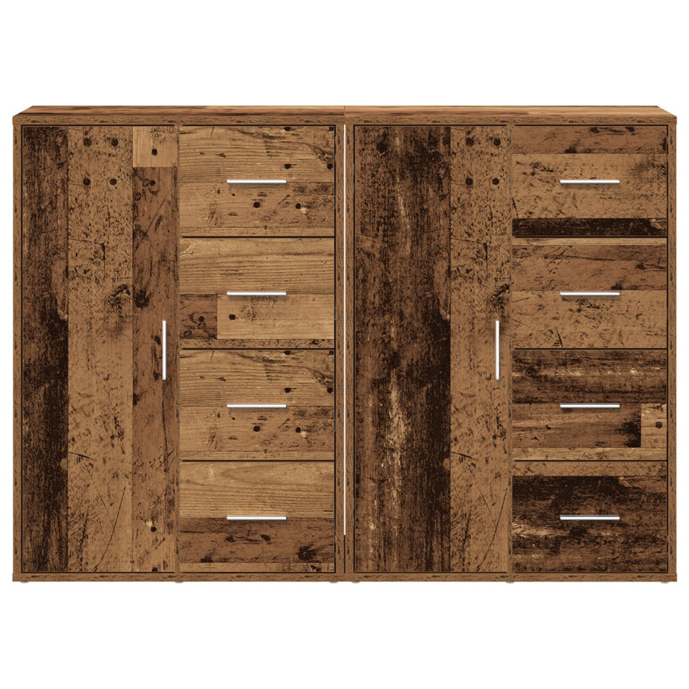 Produktbild för Sideboard 2 pcs Gammalt trä 60 x 31 x 84 cm Konstruerat trä