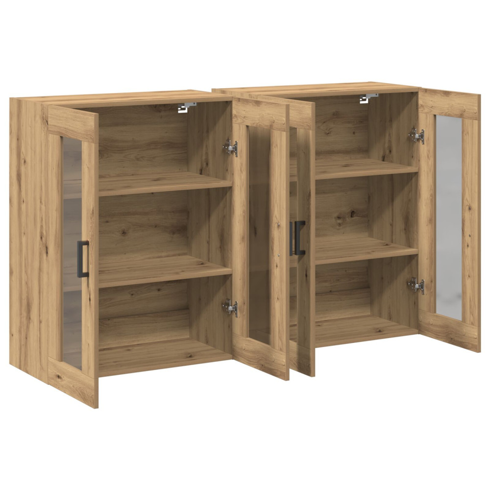 Produktbild för Väggskåp 2 pcs Artisan Ek 69,5 x 34 x 90 cm Konstruerat trä
