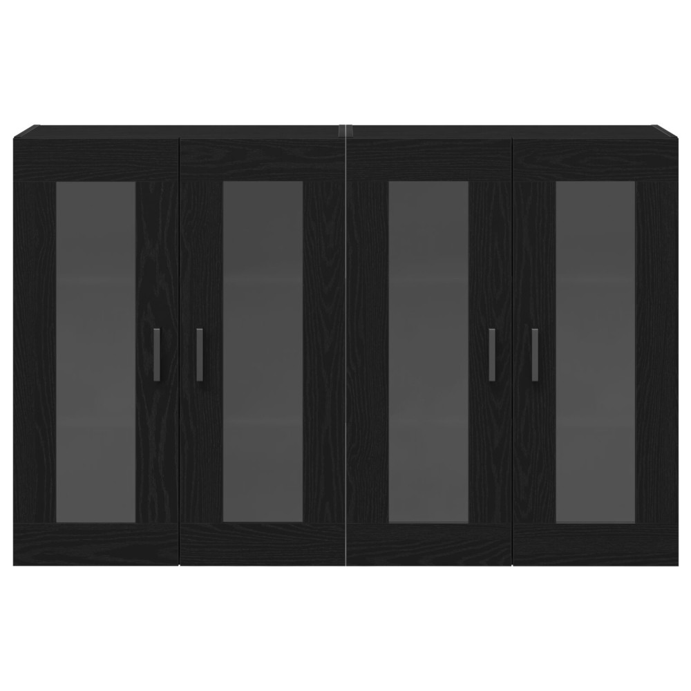 Produktbild för Väggskåp 2 pcs Svart Ek 69,5 x 34 x 90 cm Konstruerat trä