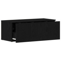 Produktbild för TV-skåp med låda Svart Ek 80x34x30 cm Konstruerat trä