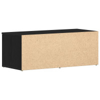 Produktbild för TV-skåp med låda Svart Ek 80x34x30 cm Konstruerat trä