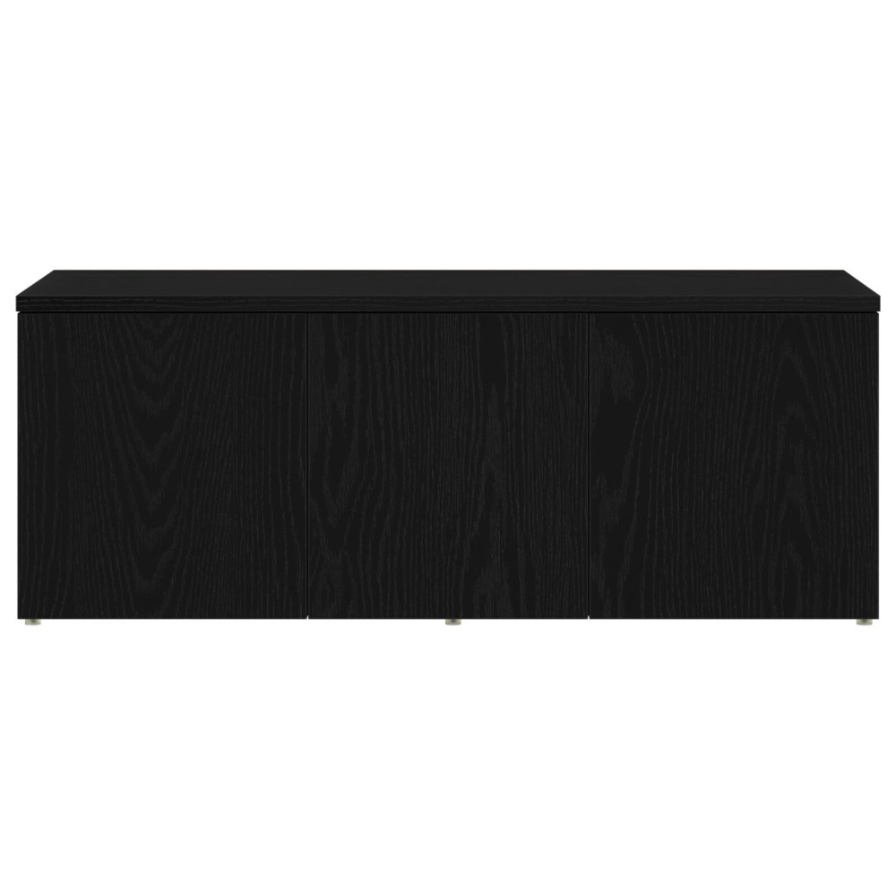 Produktbild för TV-skåp med låda Svart Ek 80x34x30 cm Konstruerat trä
