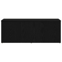 Produktbild för TV-skåp med låda Svart Ek 80x34x30 cm Konstruerat trä