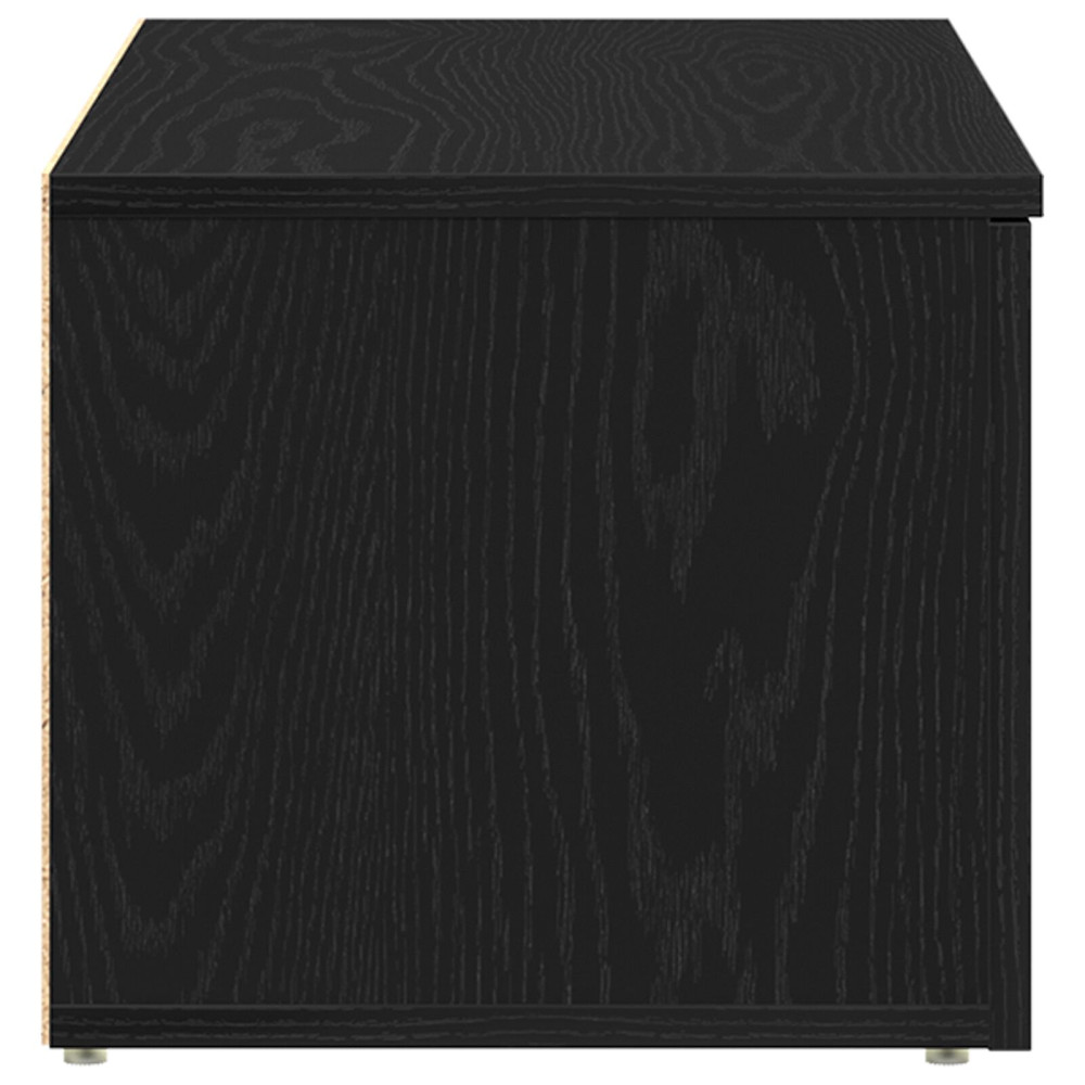 Produktbild för TV-skåp med låda Svart Ek 80x34x30 cm Konstruerat trä
