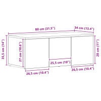 Produktbild för TV-skåp med låda Svart Ek 80x34x30 cm Konstruerat trä