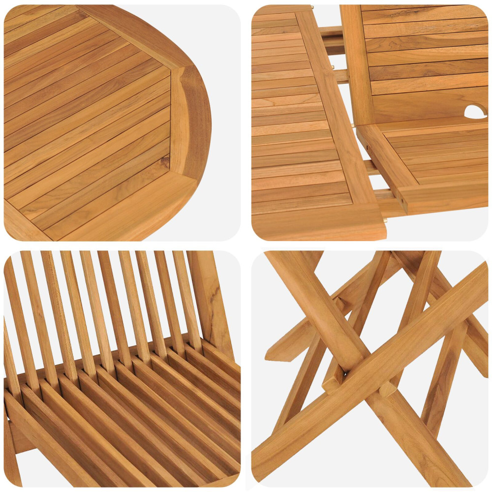 Produktbild för Trädgårdsmöbelset 5 pcs Brun Massivt teakträ