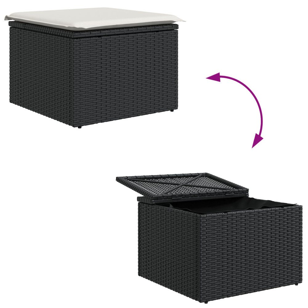 Produktbild för Soffset med kudde med lagring 5 pcs Brun och Kräm konstrotting