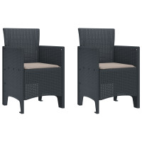 Produktbild för Trädgårdsmöbelset 3 pcs Antracit Polypropylen