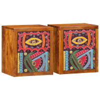 Produktbild för Nattduksbord 2 pcs Brun 35 x 30 x 40 cm Massivt Akaciaträ