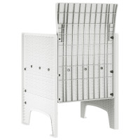 Produktbild för Trädgård Stol med kudde 4 pcs Vit 53 x 49 x 85 cm Polypropylen