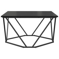 Produktbild för Kaffeebord Svart Ek 80 x 80 x 45 cm Konstruerat trä och stål