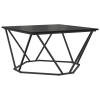 Produktbild för Kaffeebord Svart Ek 80 x 80 x 45 cm Konstruerat trä och stål