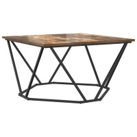 Produktbild för Kaffeebord Rökt ek 80 x 80 x 45 cm Konstruerat trä och stål