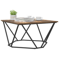 Produktbild för Kaffeebord Rökt ek 80 x 80 x 45 cm Konstruerat trä och stål