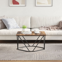 Produktbild för Kaffeebord Rökt ek 80 x 80 x 45 cm Konstruerat trä och stål