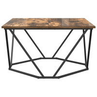 Produktbild för Kaffeebord Rökt ek 80 x 80 x 45 cm Konstruerat trä och stål