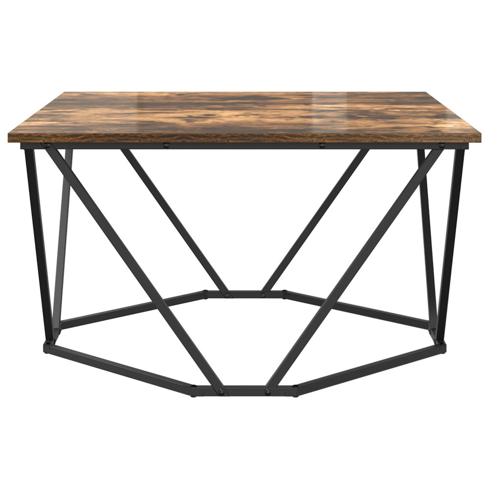 Produktbild för Kaffeebord Rökt ek 80 x 80 x 45 cm Konstruerat trä och stål