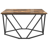 Produktbild för Kaffeebord Rökt ek 80 x 80 x 45 cm Konstruerat trä och stål