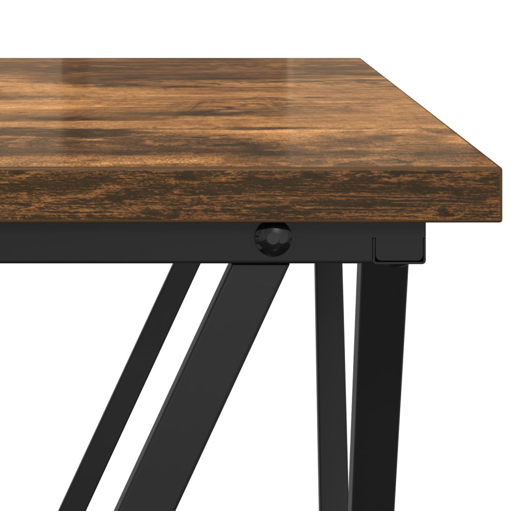 Produktbild för Kaffeebord Rökt ek 80 x 80 x 45 cm Konstruerat trä och stål