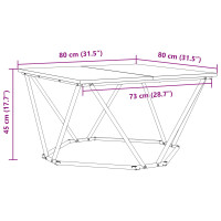 Produktbild för Kaffeebord Rökt ek 80 x 80 x 45 cm Konstruerat trä och stål