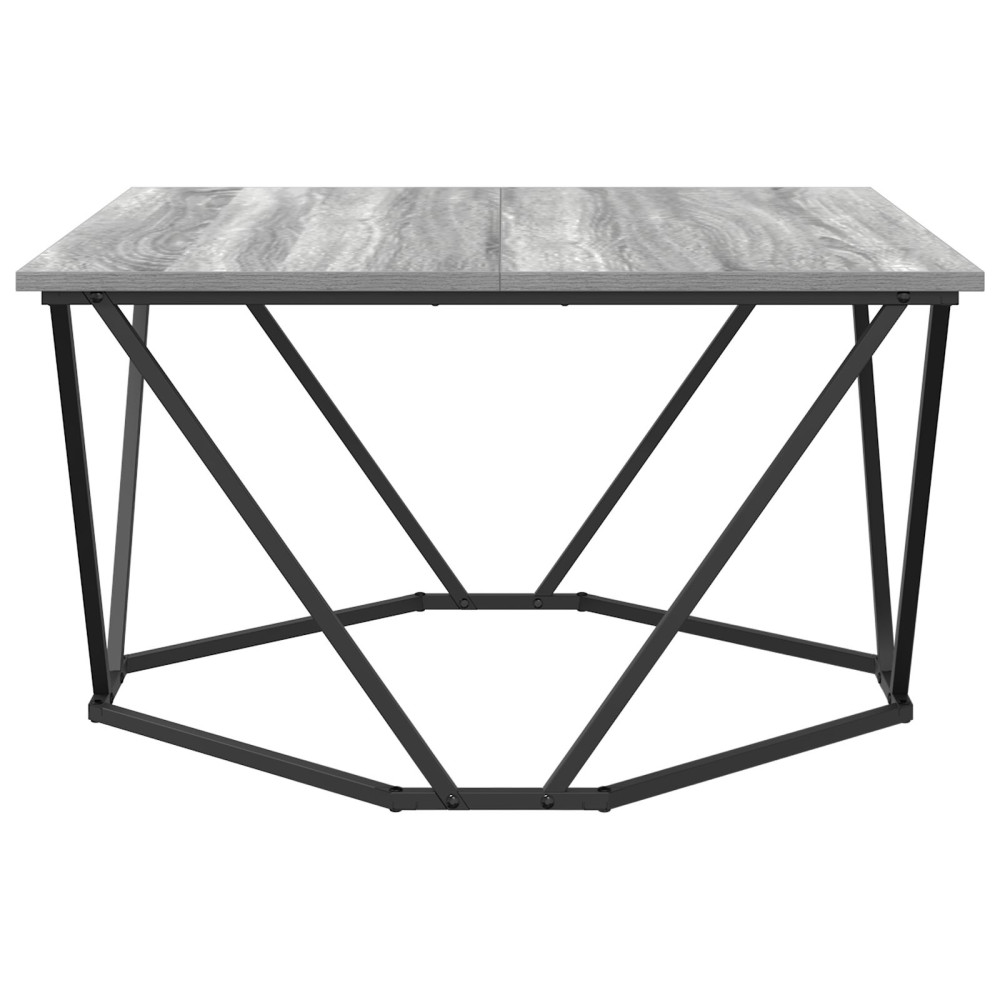 Produktbild för Kaffeebord Grå Sonoma 80 x 80 x 45 cm Konstruerat trä och stål